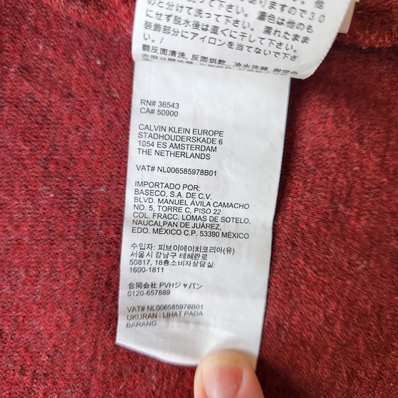 Mens Calvin Klein Red Knit Sweater Pullover - Picture 5 of 14